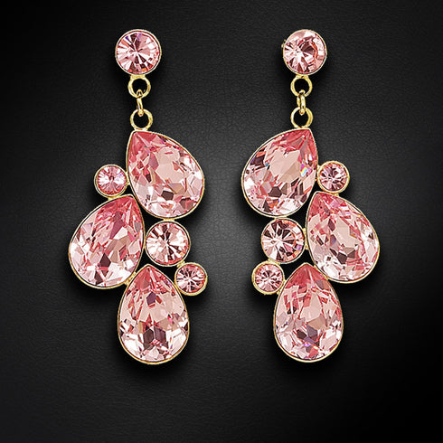 Серьги "Fillori Burvība (Light Rose)" с кристаллами Preciosa™